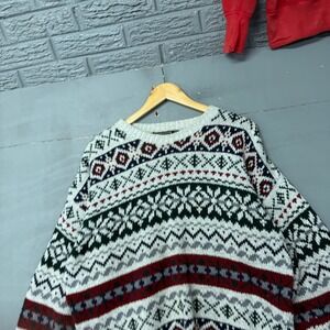 Berwick‎ Vintage Fair Isle Sweater Mens Large Cotton Knit Crew Neck Made in USA